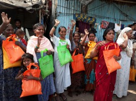 Woman’s Day ’17  celebrated by distributing food grains to the slums in Mumbai.