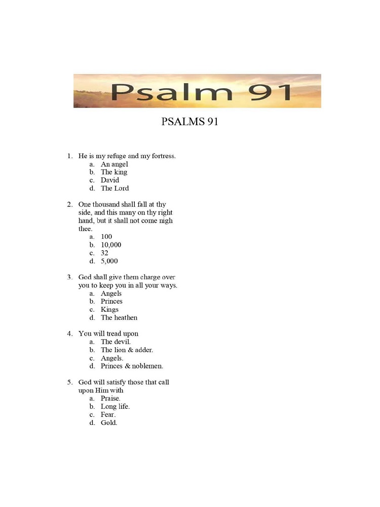 4. Psalm91 MCQ-1